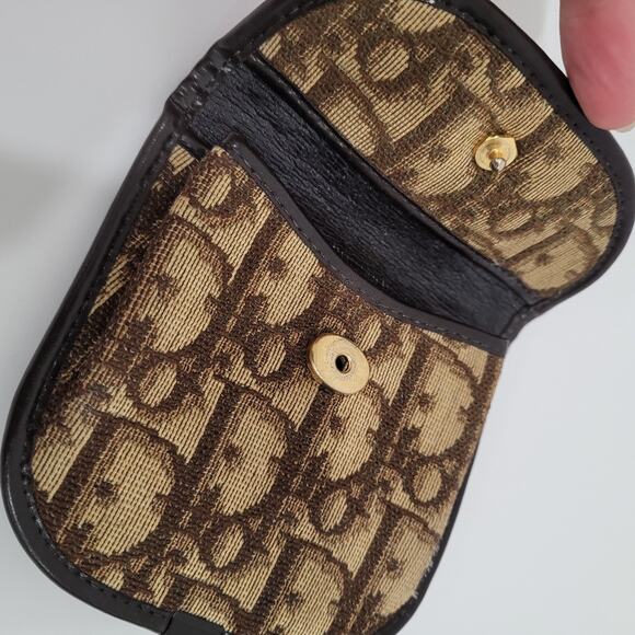 Auth Christian Dior Monogram Trotter Coin Case Brown Small Wallet Compact Retro - Picture 3 of 11